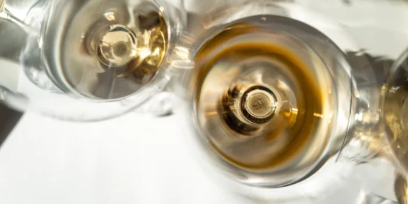 Collio’s Friulano white wines in the glass as seen from above