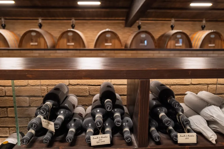 The wine bottle archive at Mastrojanni