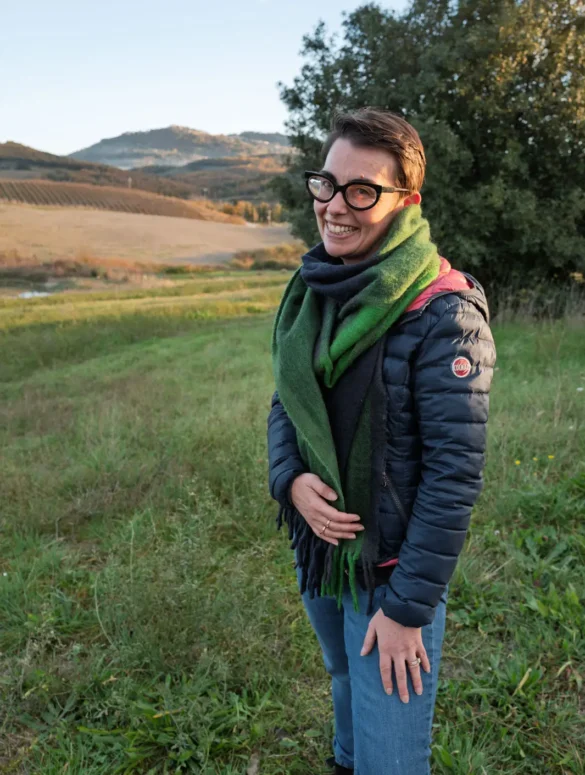 Violante Cinelli Colombini outside her Montalcino winery