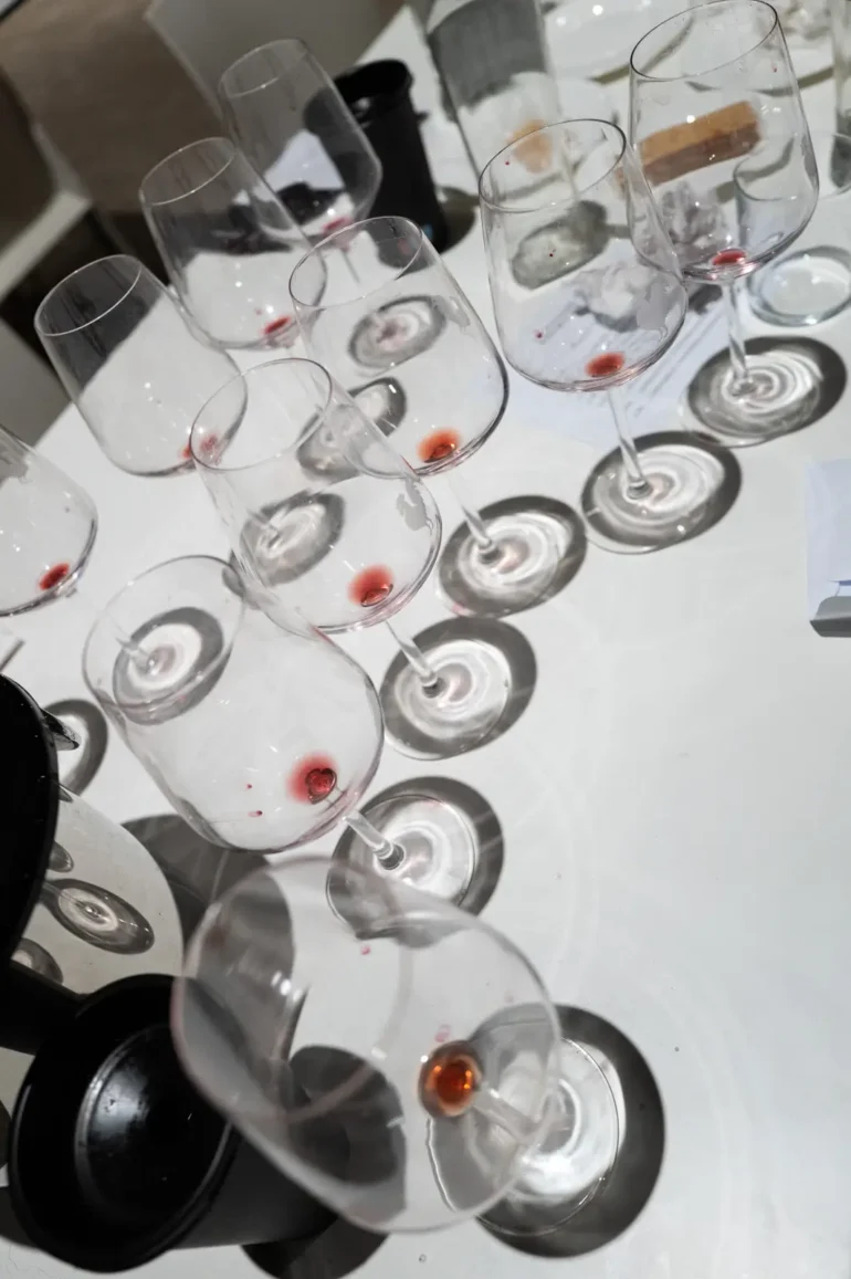 Empty wine glasses signify the end of another Chianti Classico Collection tasting