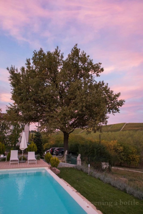 The infinity pool at Langhe Country House B&B at sunset. ©Kevin Day/Opening a Bottle