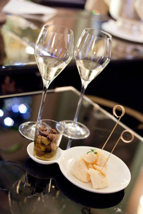 Parmigiano-Reggiano cheese and Franciacorta at Villa Crespi, Orta San Giulio, Italy. ©Kevin Day/Opening a Bottle