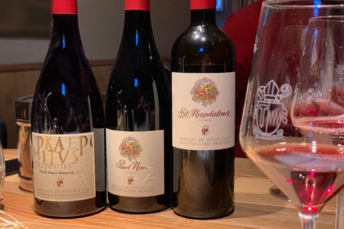 Three of the seven red wines produced by Abbazia di Novacella. ©Kevin Day/Opening a Bottle