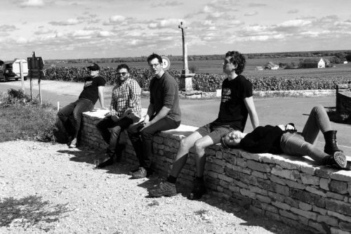 Taking a break and exploring Chevalier Montrachet with Jeremy Seysses (middle). ©Alexandra Karosis