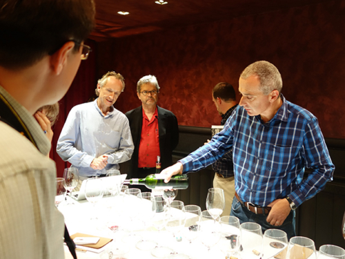 Attending a tasting at St.-Julien's Château Leoville las Cases. (Photo provided by Andrew Jefford).