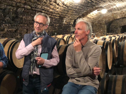 Meeting Vincent Dauvissat in his Chablis cellar. (Photo provided by Andrew Jefford).