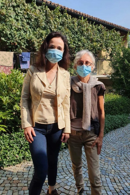 Kerin O'Keefe has kept up her visits to Italian wine regions through the pandemic, like here, with Maria Teresa Mascarello. ©Paolo Tenti