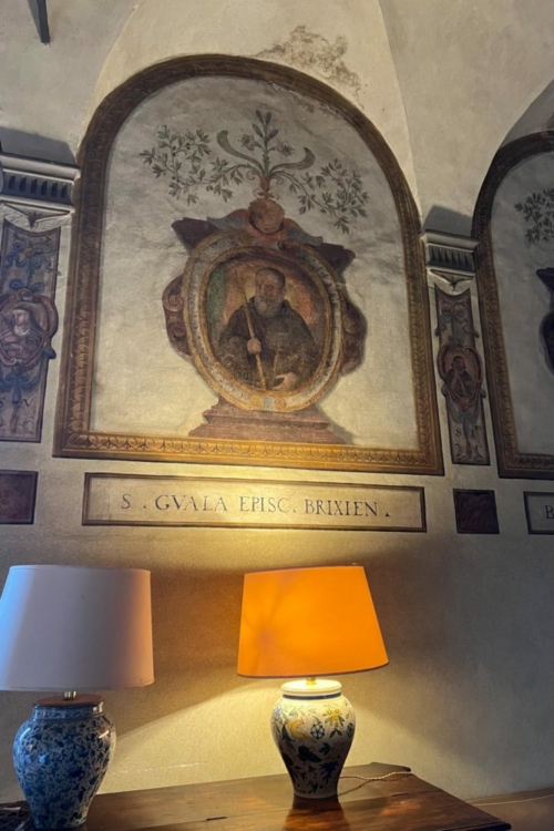 Frescos line the interior of Badia a Coltibuono. ©Kevin Day/Opening a Bottle