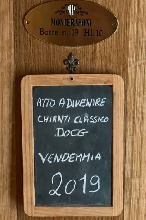 Cask tablet at Monteraponi. ©Kevin Day/Opening a Bottle