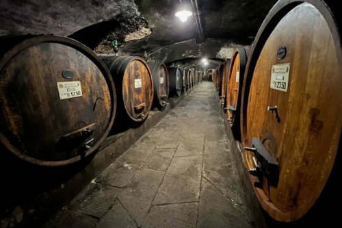 The cavernous cellars at Badia a Coltibuono. ©Kevin Day/Opening a Bottle
