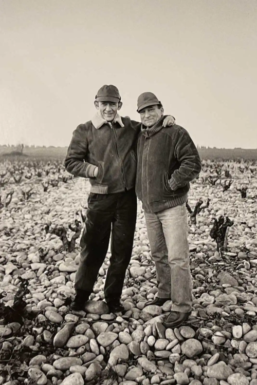 Importer Kermit Lynch and Châteauneuf-du-Pape vigneron Henri Brunier.