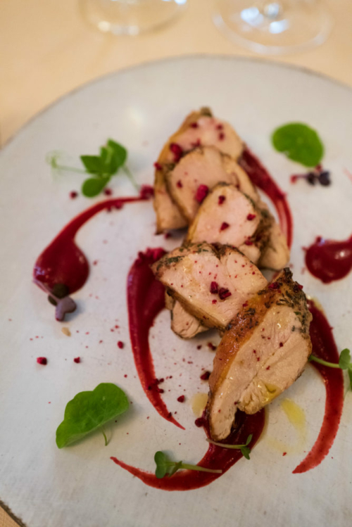 Sautéed guinea fowl with forest berries at Trattoria al Cacciatore (La Subida). ©Kevin Day/Opening a Bottle