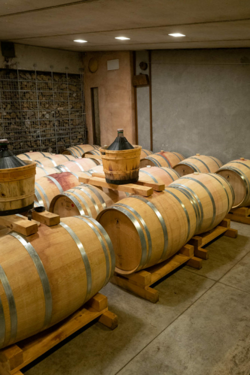 Oak barrels at Borgo del Tiglio. ©Kevin Day/Opening a Bottle