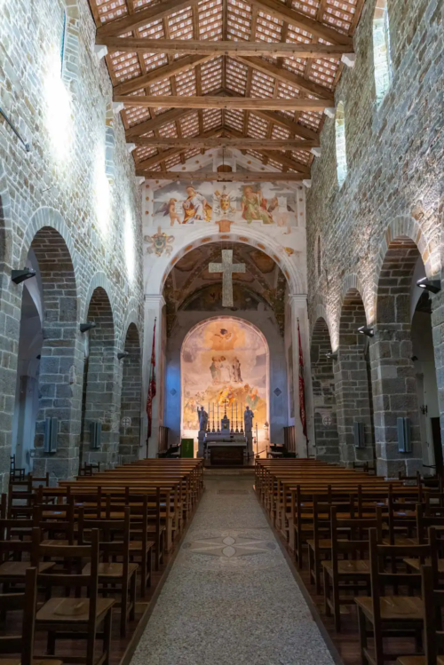Church interior at the Abbey of Rosazzo in Italy.