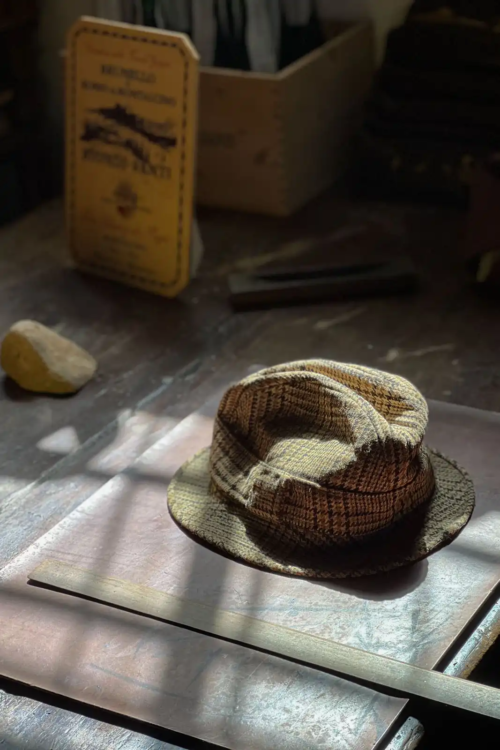 Franco Biondi Santi's hat on his desk at the winery